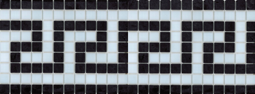 Greek Key Black and White patterned waterline tile band